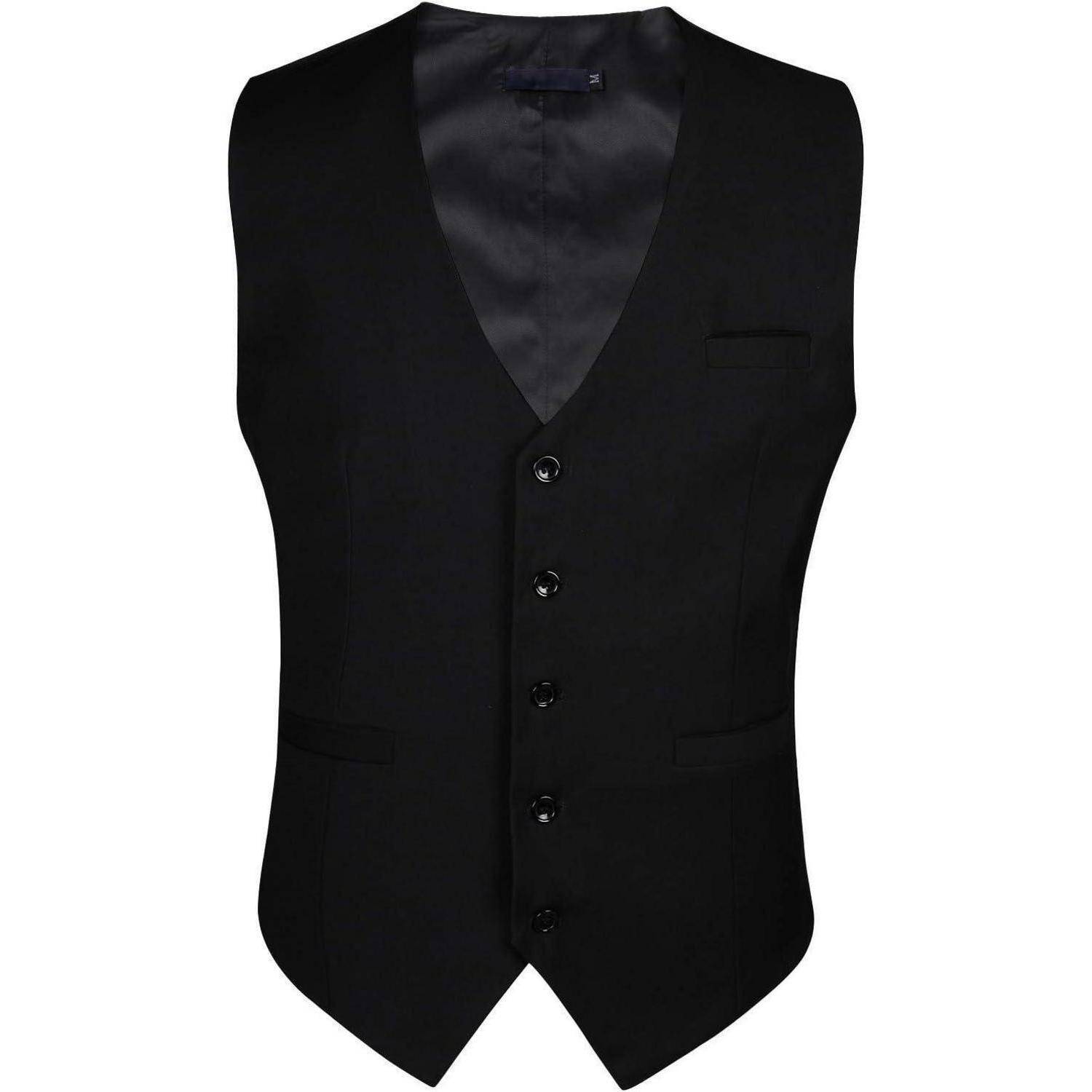 Anzugweste Herren Hochzeit Business Taschen S Schwarz
