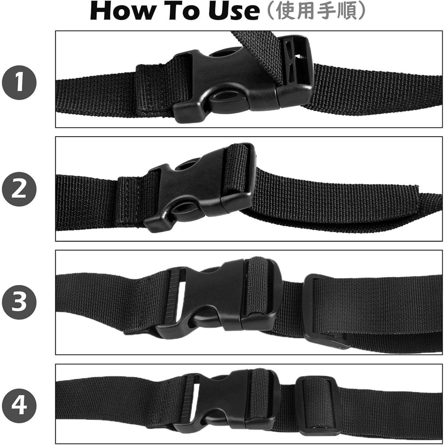 Gurtband Nylon 38mm Seitenschnallen Koffergurt 4 Schwarz - 38mm 2.5m