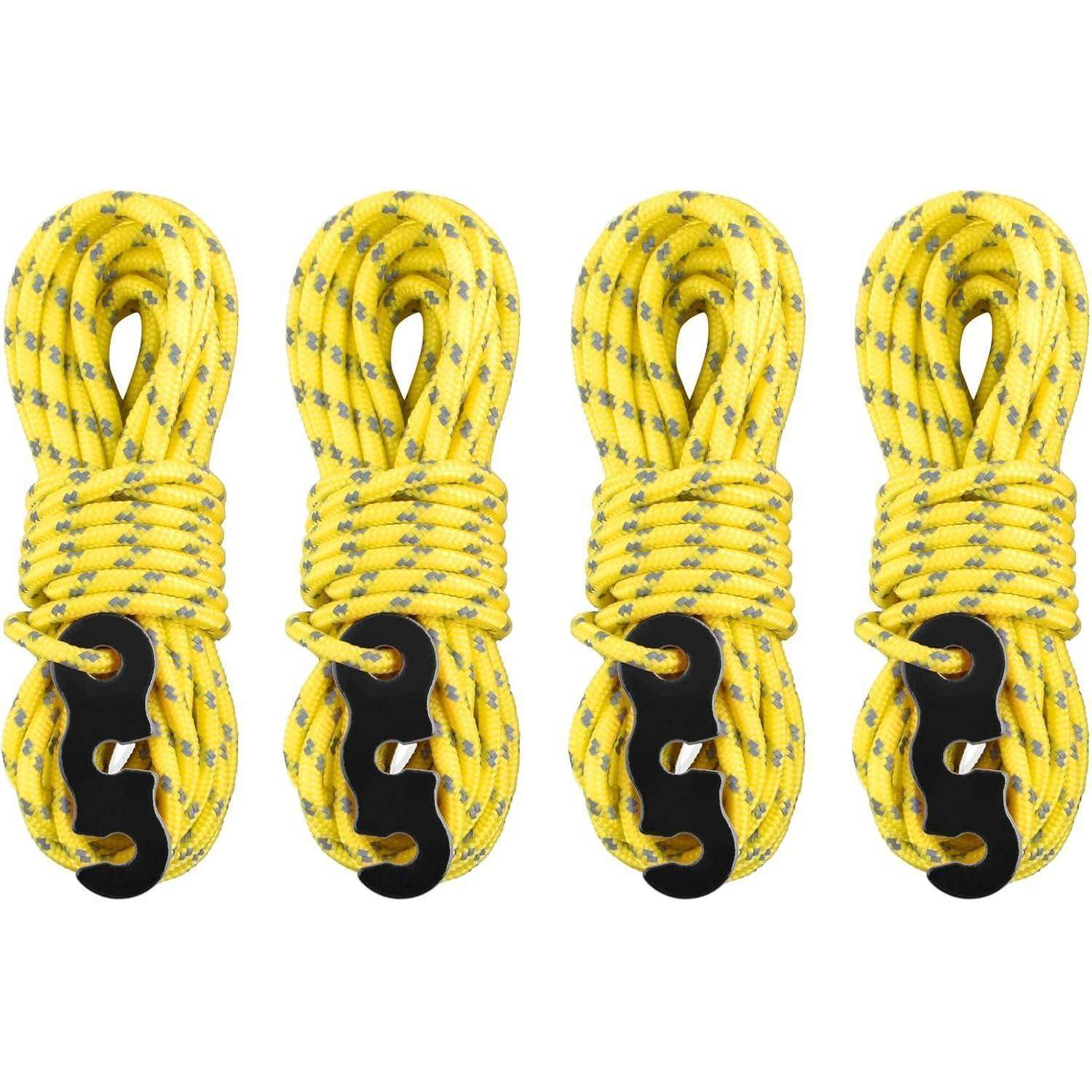 Abspannseile reflektierend 4m Seilspanner 01 Gelb (Φ3mm) - 4 Stück