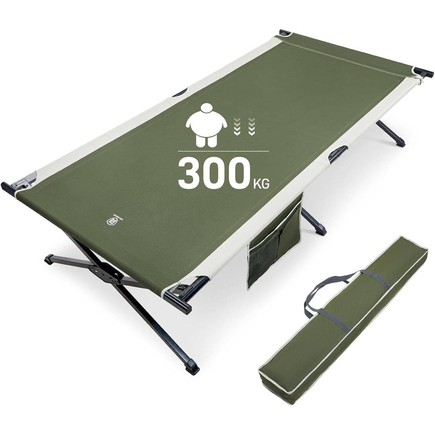 Feldbett Klappbar XXL 214x106cm 300kg Belastbar Camping Grün