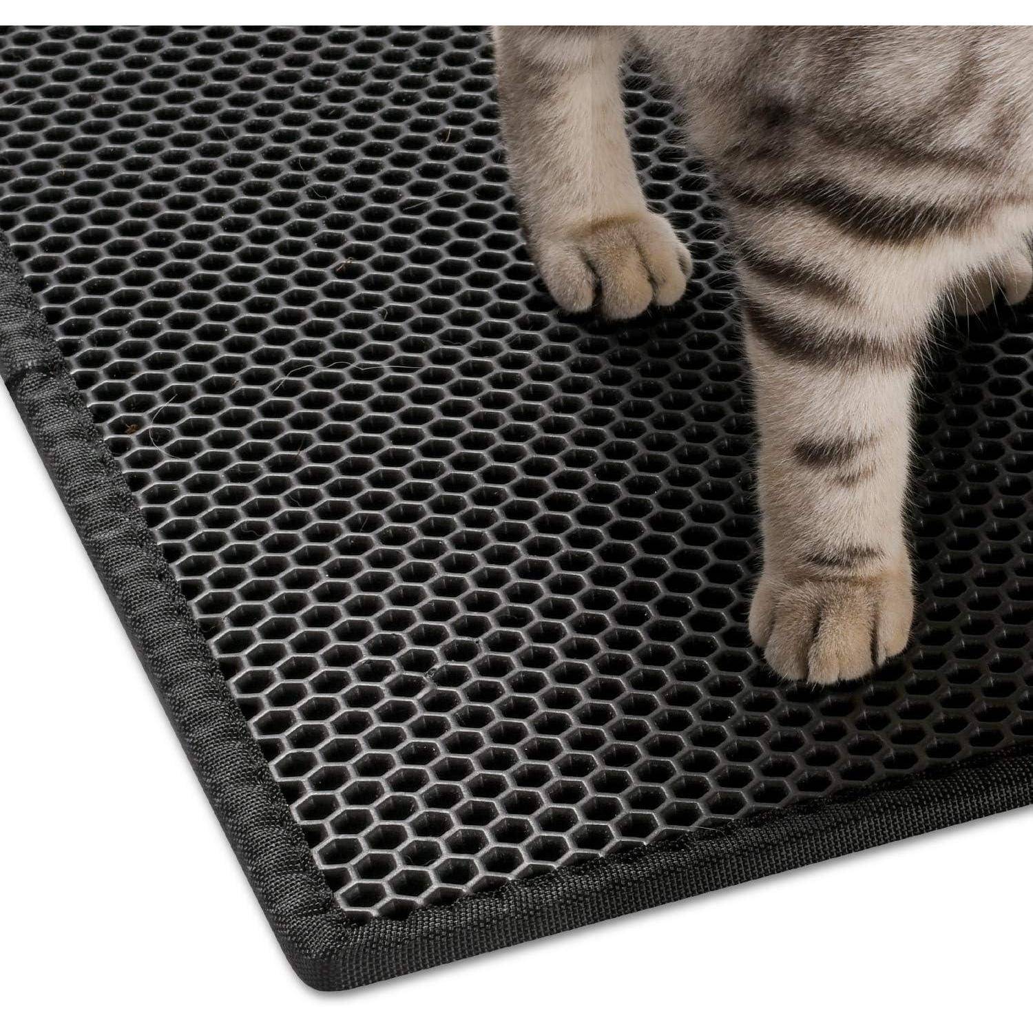 Katzenklo Matte Katzenstreu Unterleger Wabendesign Schwarz(61*38CM)
