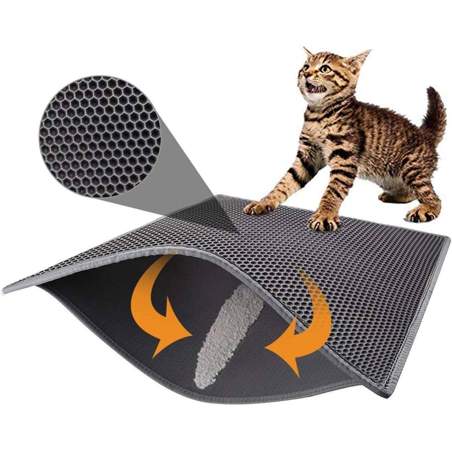 Katzenklo Matte Bienenwabe Doppelschicht Wasserdicht Grau 76 61CM
