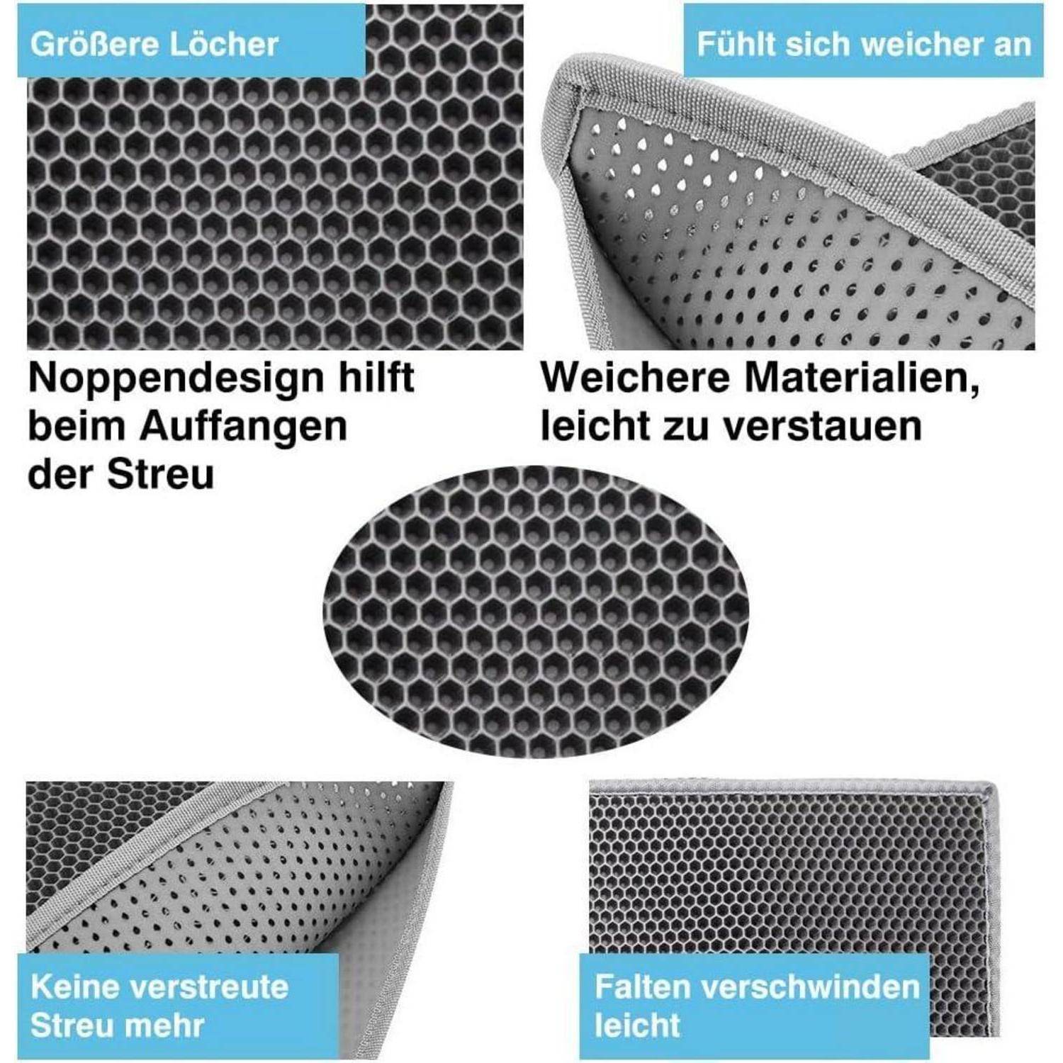 Katzenklo Matte Bienenwabe Doppelschicht Wasserdicht Grau 76 61CM