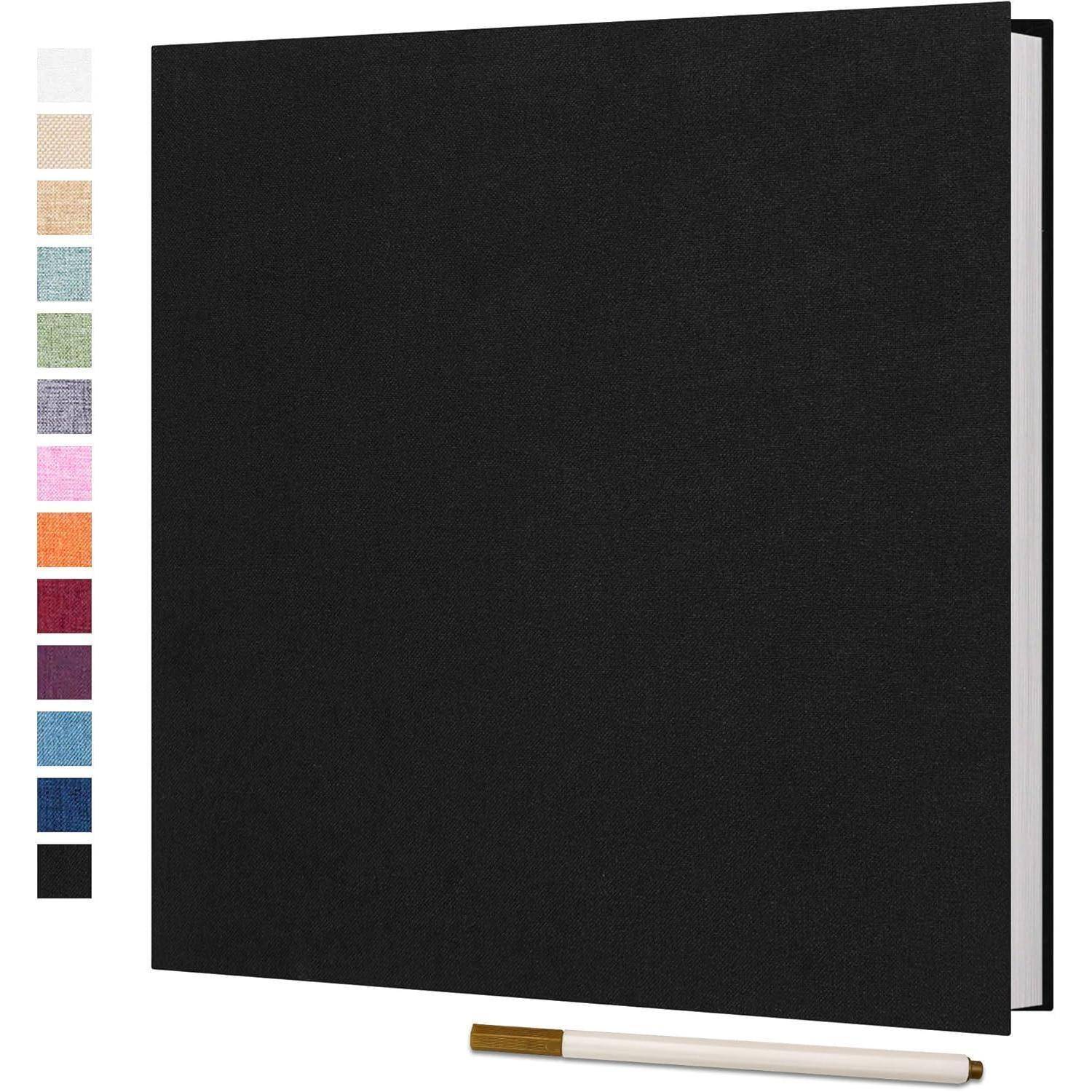 Fotoalbum selbstklebend 10x15 Leinen 33x32cm 40 Seiten Schwarz