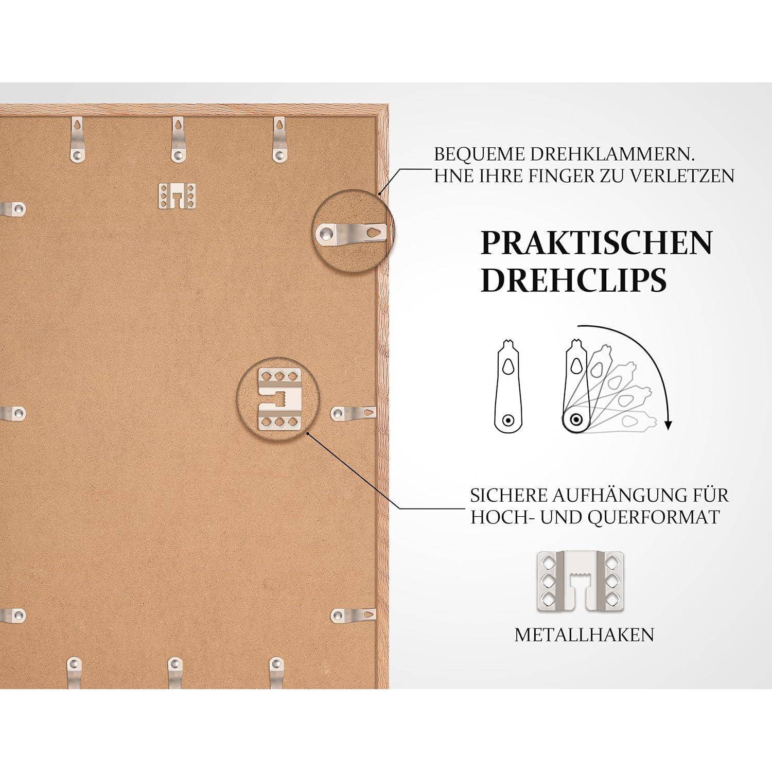 Bilderrahmen 50x70cm Eiche Passepartout Holz | Eiche 50x70cm 1x