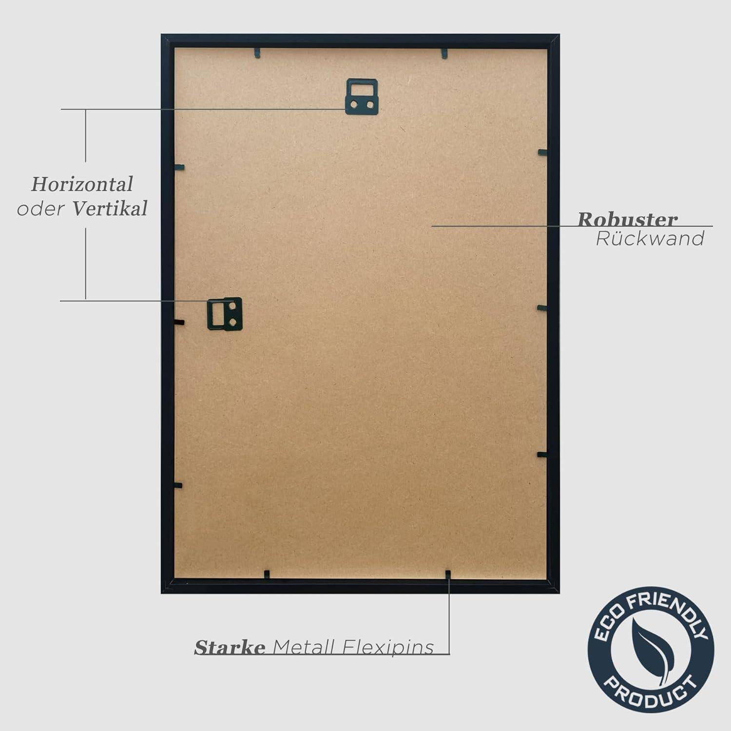 Bilderrahmen 3er Set Holz MDF Fotorahmen Holzrahmen Schwarz 30x40cm
