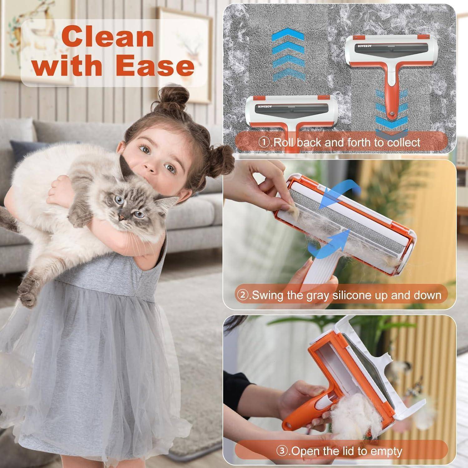Fusselrolle Tierhaarentferner Hundehaare Katzenhaare Orange