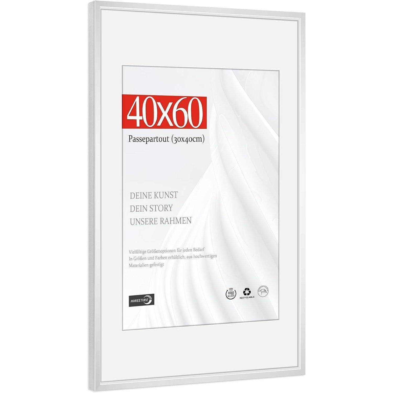Bilderrahmen Passepartout 30x40cm Aluminium Alu Silber 40x60cm 1x
