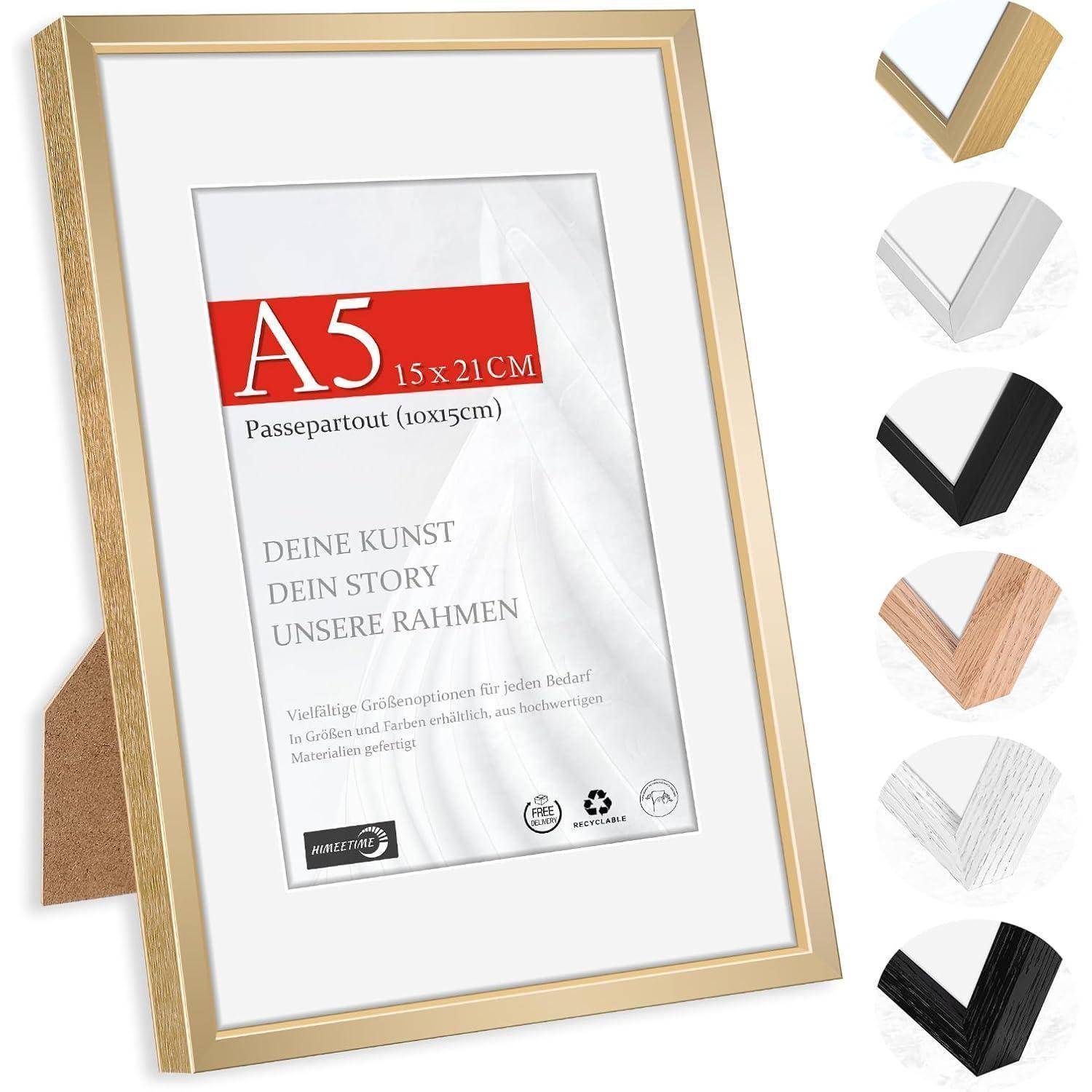 Bilderrahmen A5 14x21 Metall Alu | Champagner Gold A5(14,8x21cm) 1x