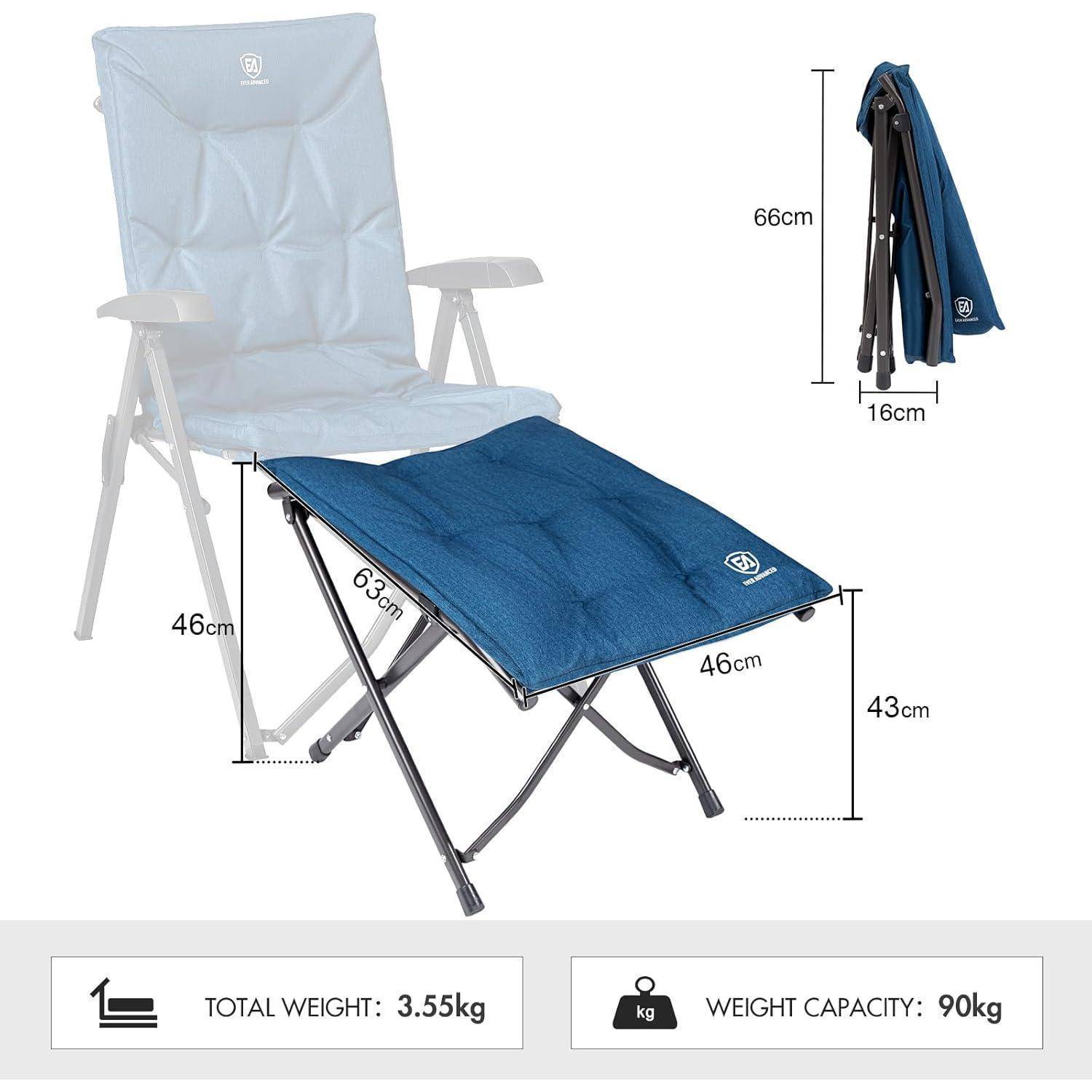 Fußhocker Klapphocker Fußablage Fußstütze 47cm Gitter Blau