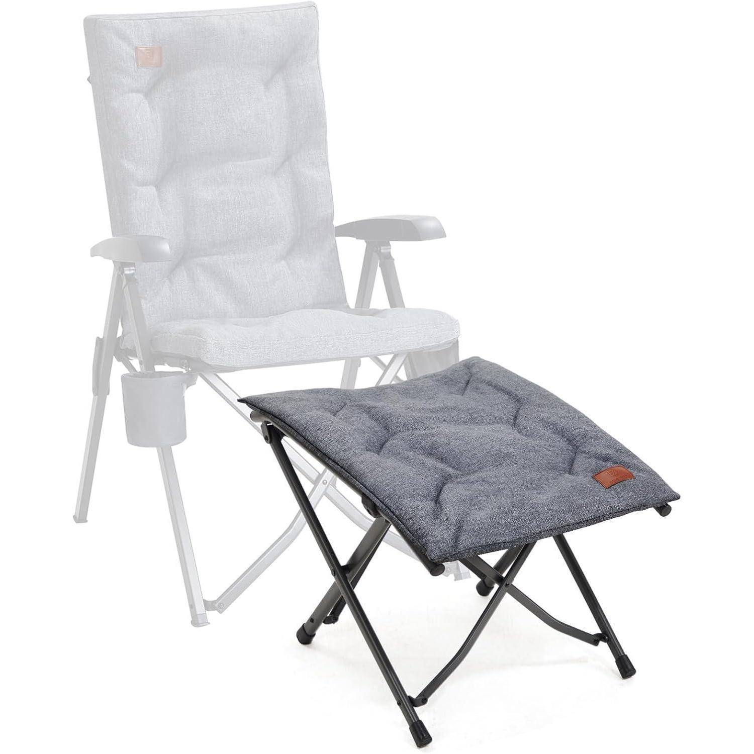 Fußhocker Klapphocker Faltbar 47cm Fußstütze schräge Linie Grau