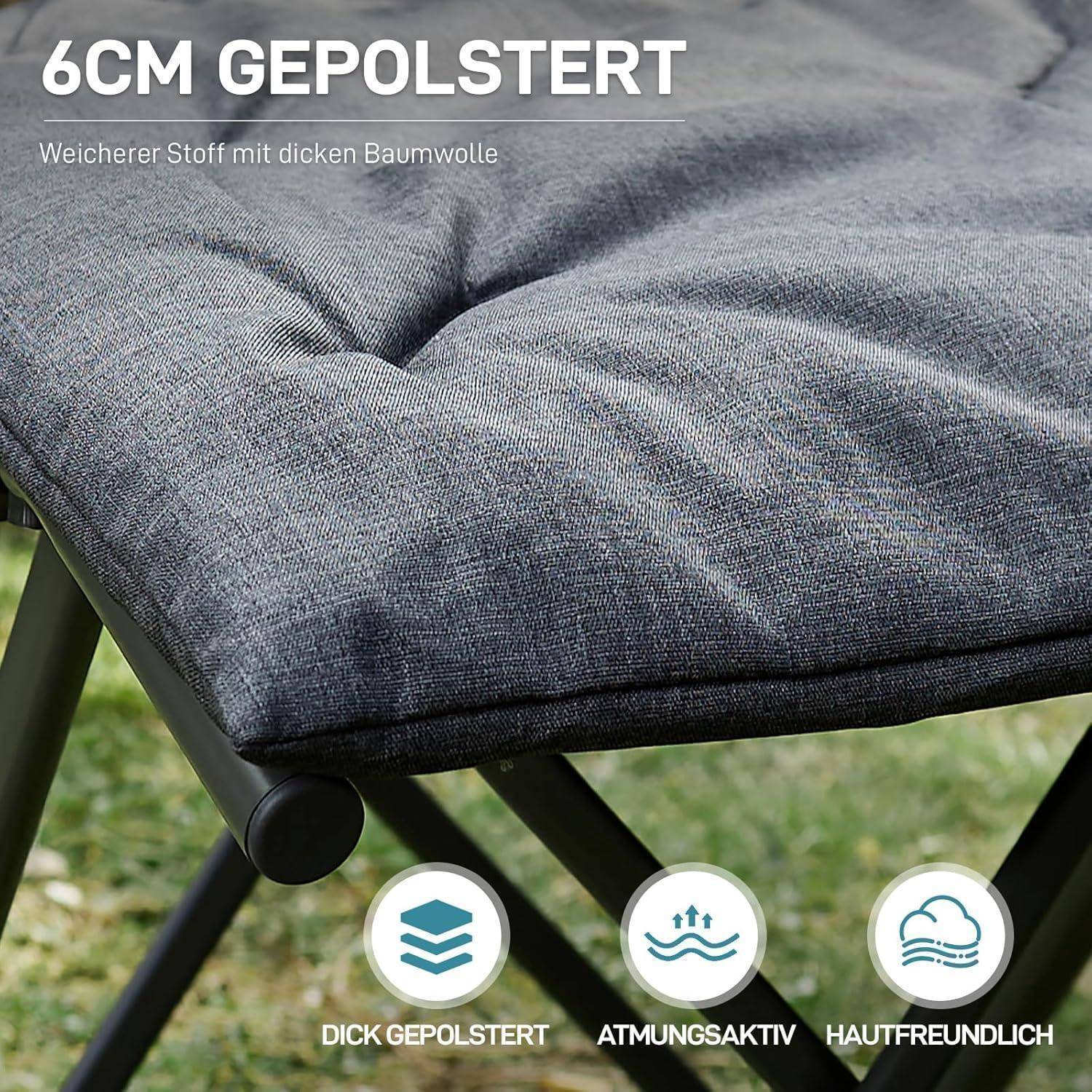 Fußhocker Klapphocker Faltbar 47cm Fußstütze schräge Linie Grau