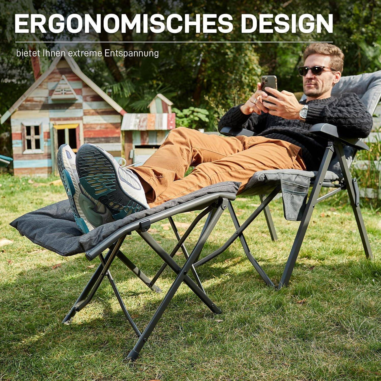 Fußhocker Klapphocker Faltbar 47cm Fußstütze schräge Linie Grau