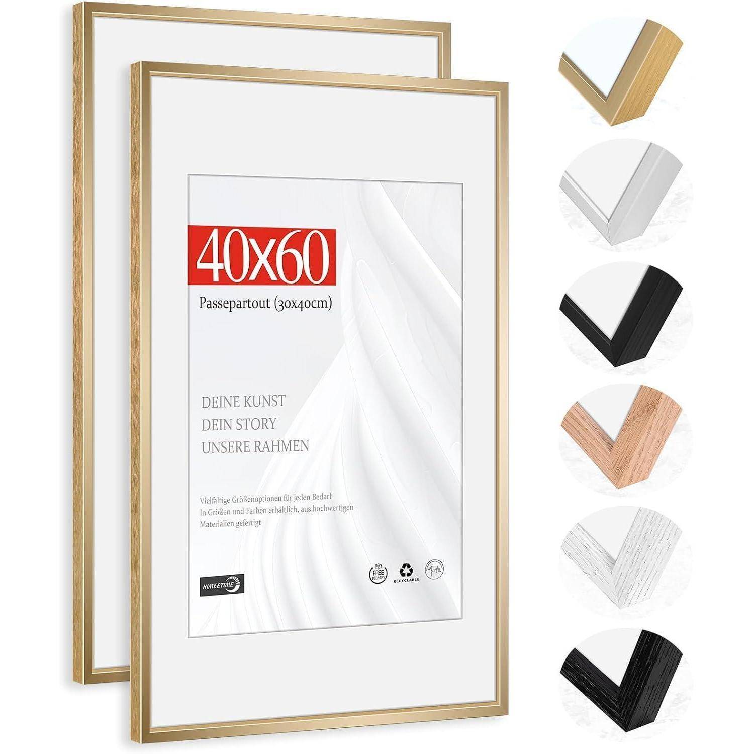 Bilderrahmen 40x60cm 2x Alu | Champagner Gold 40x60cm 2x