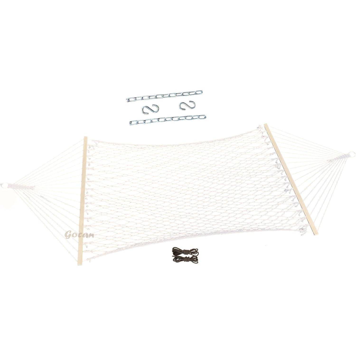 Hängematte Mesh Baumwollseil Kettenhaken Tree Straps Ständer Beige132