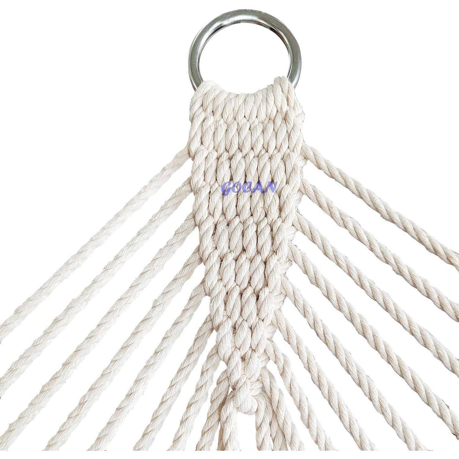Hängematte Mesh Baumwollseil Kettenhaken Tree Straps Ständer Beige132