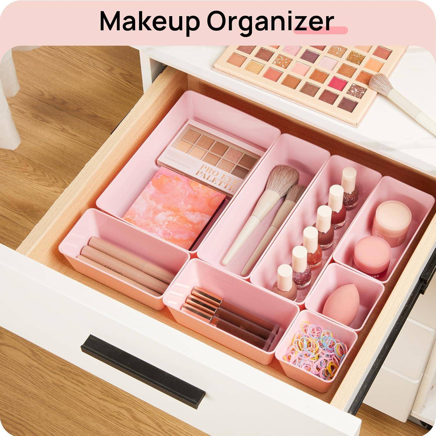 Schubladen Organizer Rosa 4 Größen Makeup Badezimmer Büro 25Pack Rosa