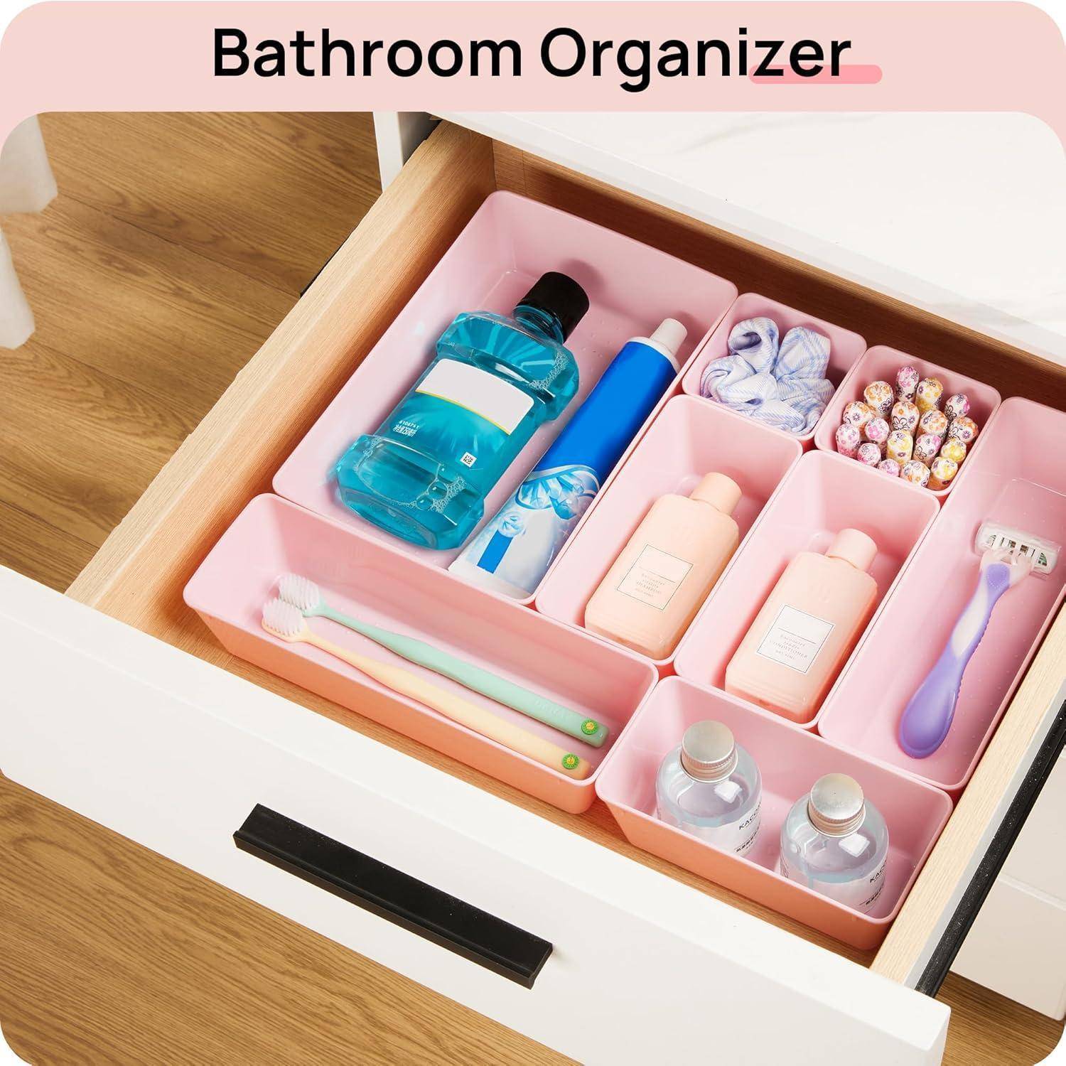 Schubladen Organizer Rosa 4 Größen Makeup Badezimmer Büro 25Pack Rosa