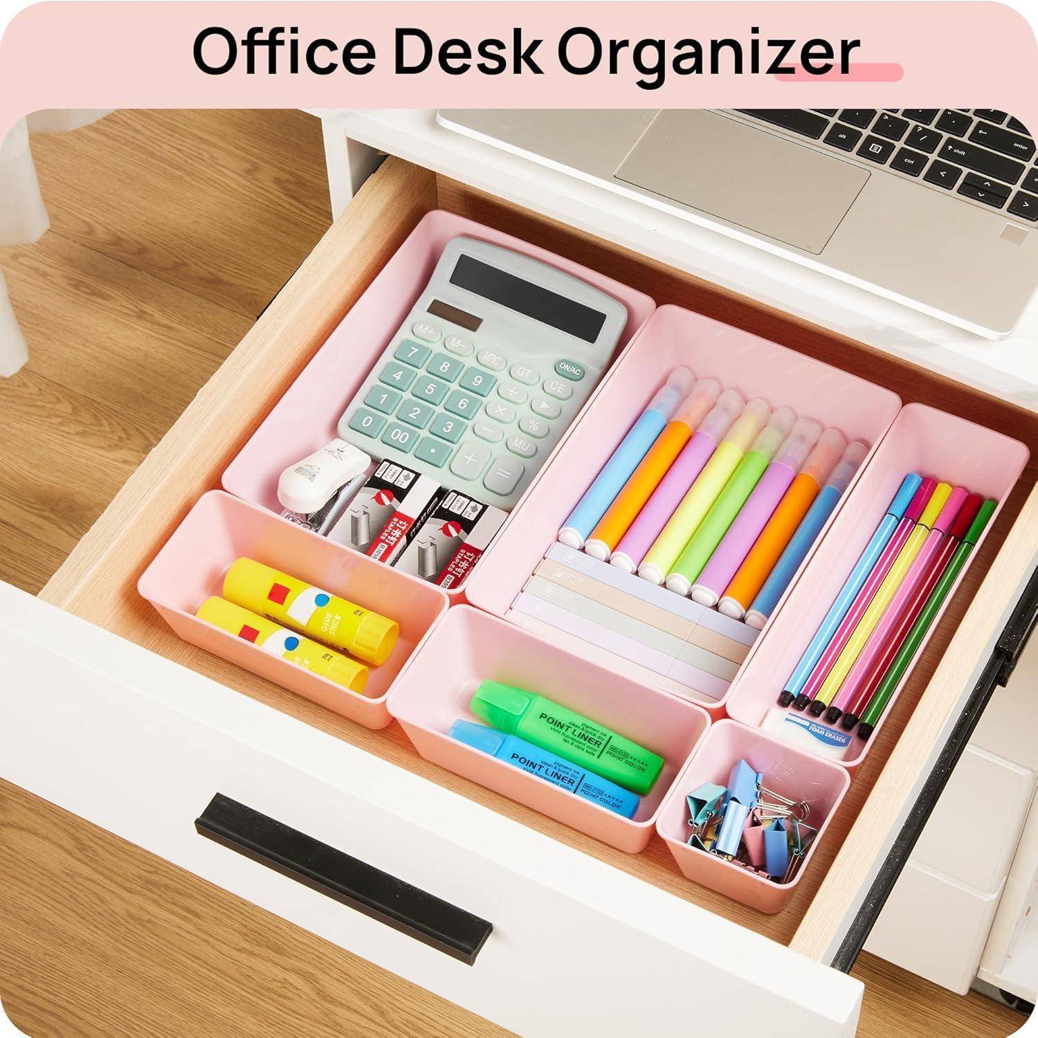 Schubladen Organizer Rosa 4 Größen Makeup Badezimmer Büro 25Pack Rosa