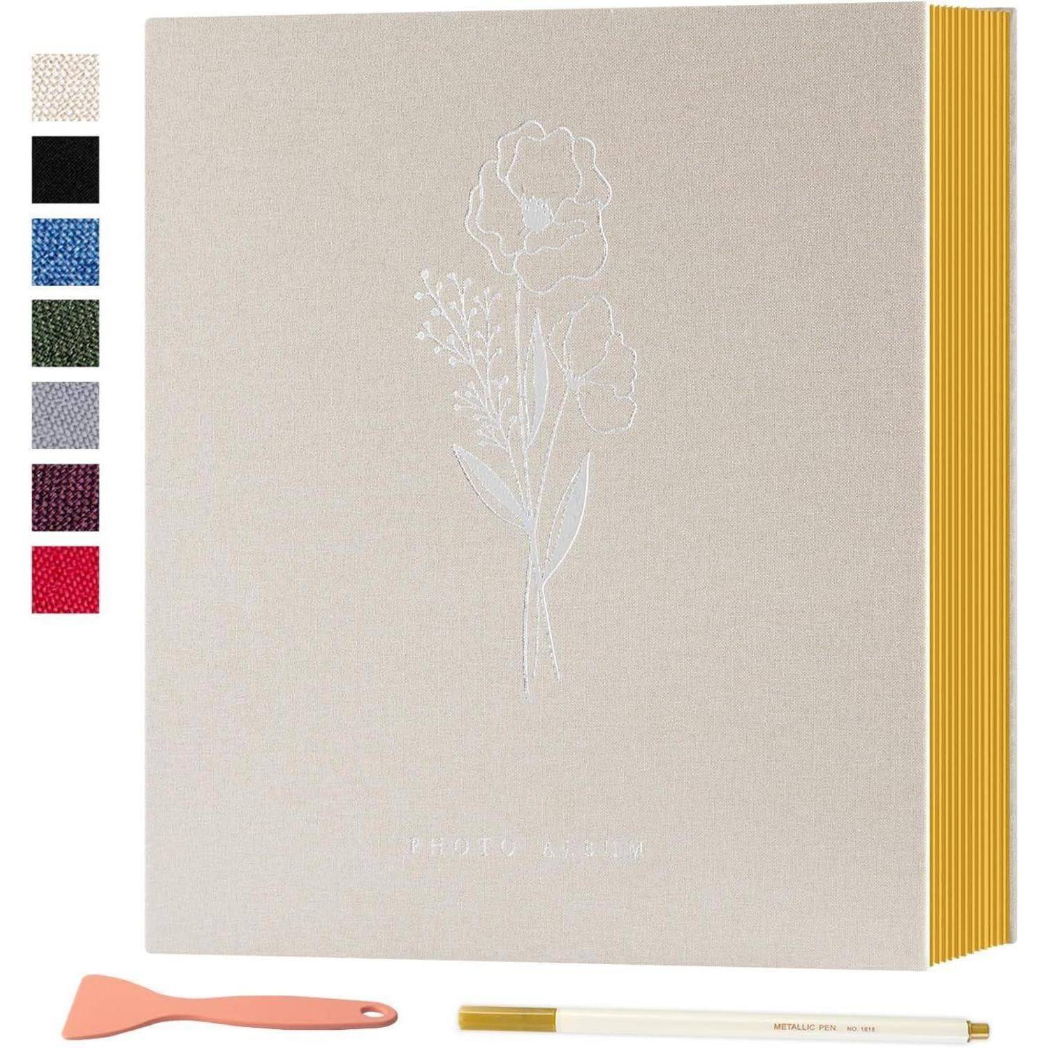 Fotoalbum Selbstklebend Scrapbook 29x27,3x6,2 cm 80 Seiten Beige