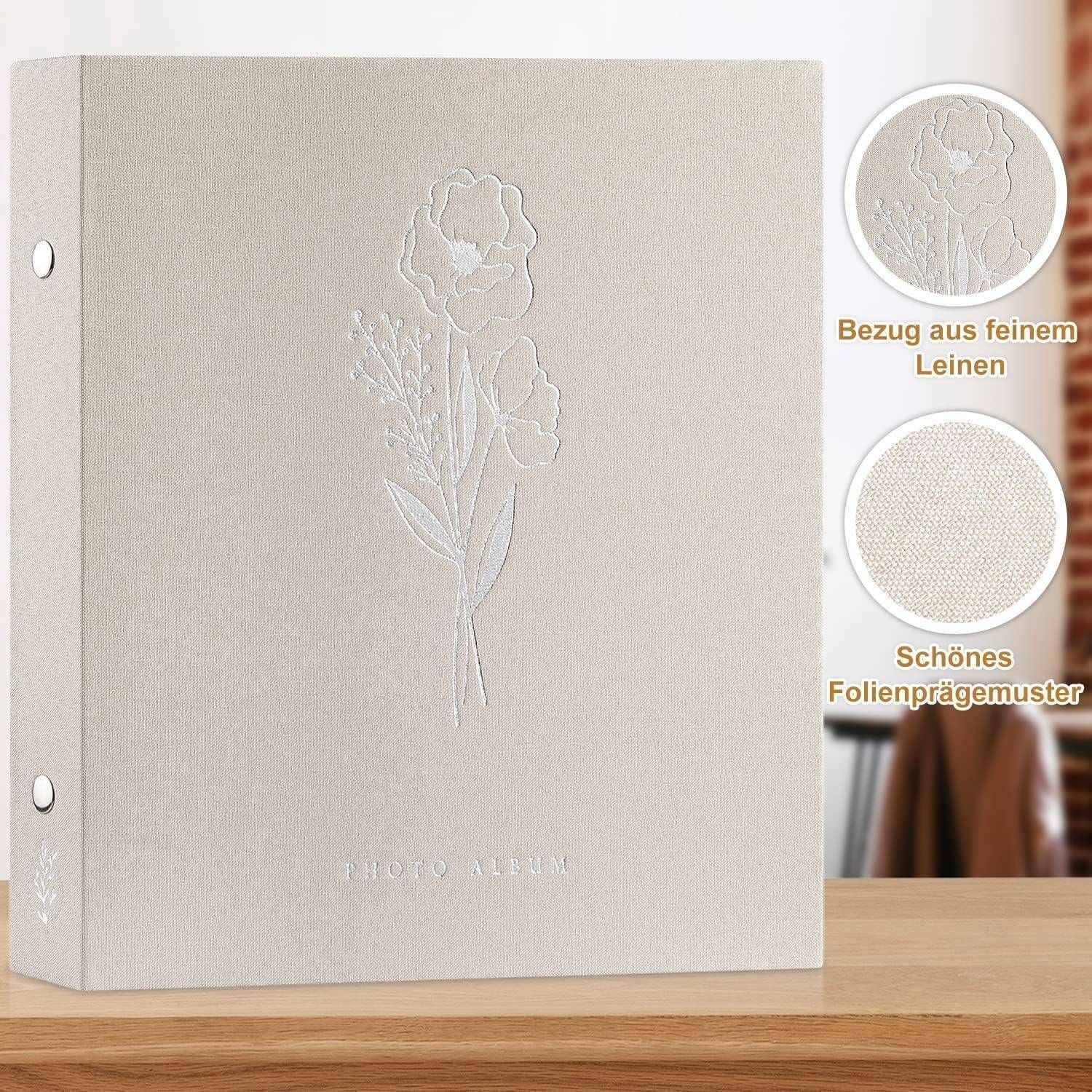 Fotoalbum Selbstklebend Scrapbook 29x27,3x6,2 cm 80 Seiten Beige