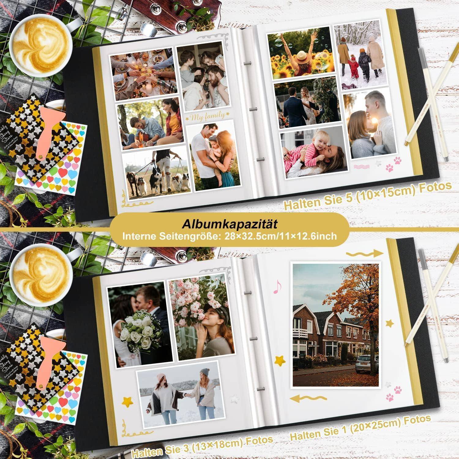 Fotoalbum selbstklebend Scrapbook 33,5x32,8x6,2 cm, 80 Seiten Lila