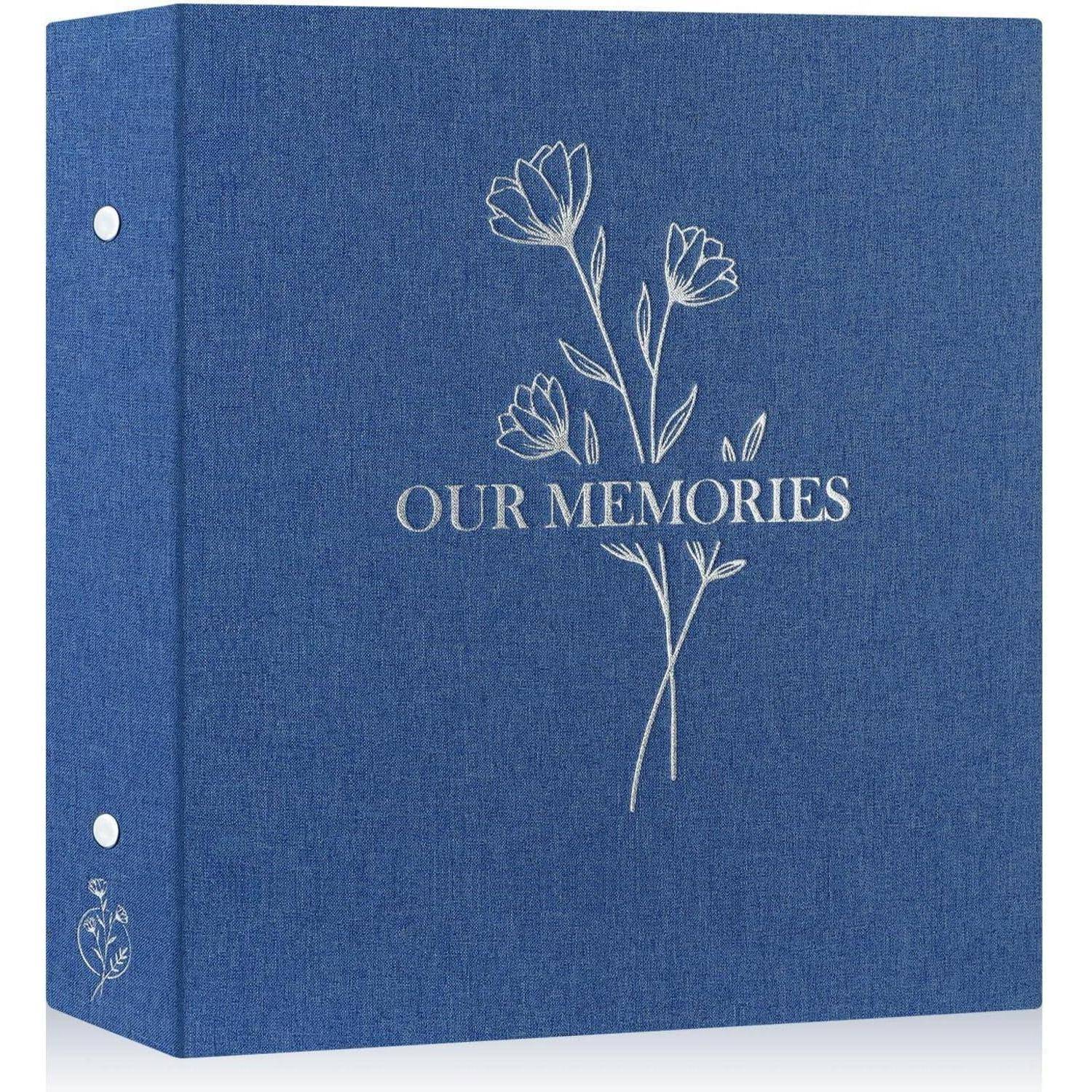Fotoalbum Einsteckalbum 10x15 Leinen Hochformat 1000 Fotos Blau