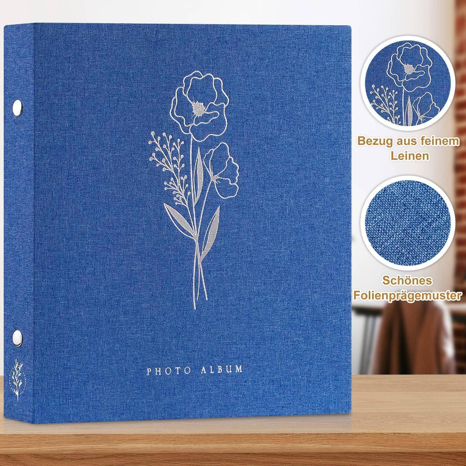 Fotoalbum Selbstklebend Scrapbook 10x15 29x27,3x6,2 cm, 80 Seiten Blau