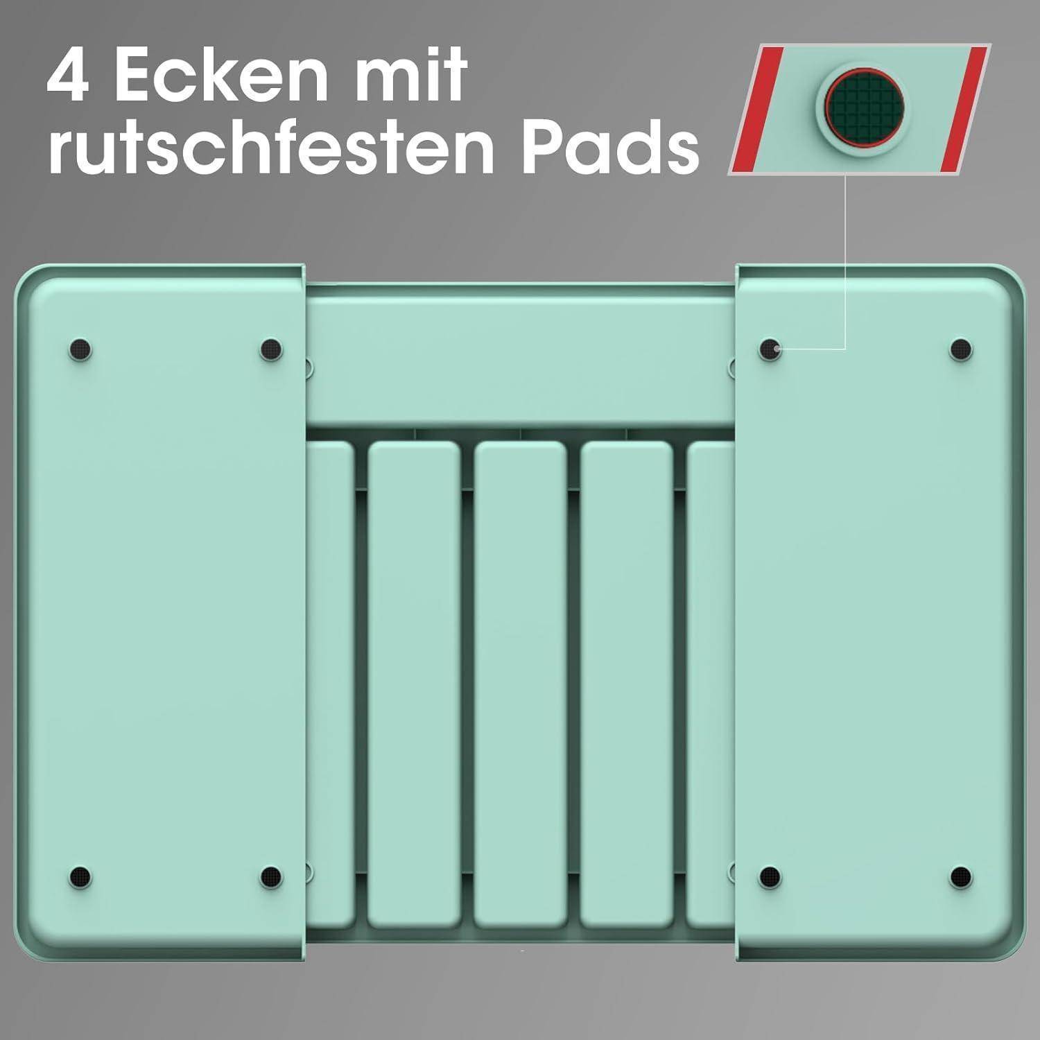 Besteckkasten Schubladeneinsatz Abnehmbar Erweiterbar groß Grün