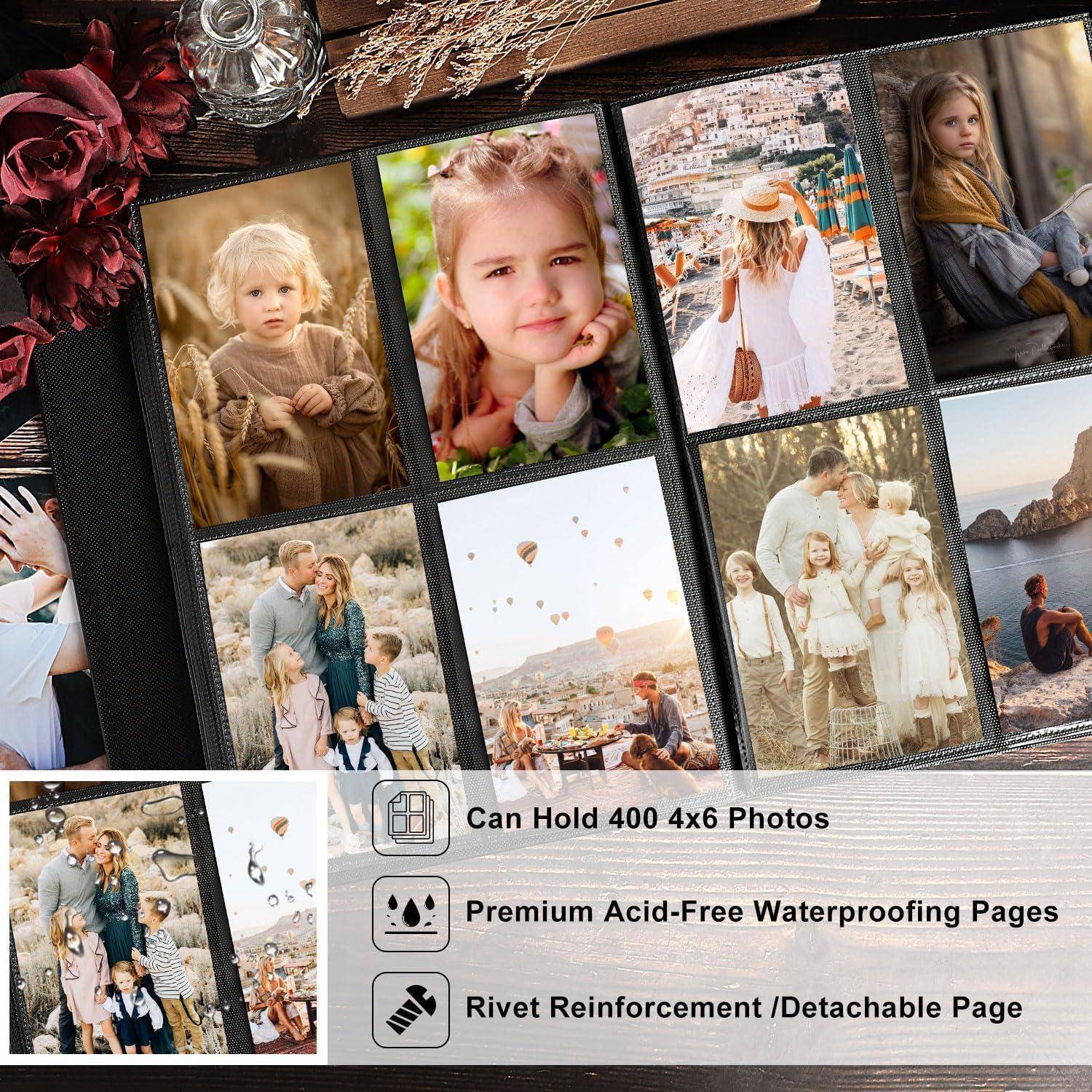 Fotoalbum Einsteckalbum 10x15 Hochformat Leinen Fotos 400 Fotos Beige