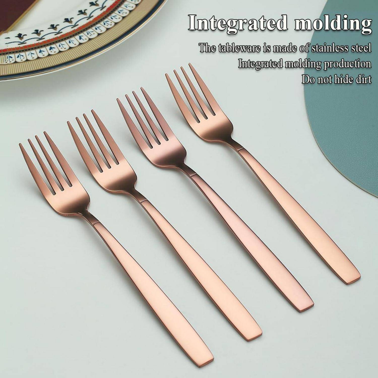 Tafelgabeln Roségold Edelstahl Titanverkupferung 12er Set 5. Roségold