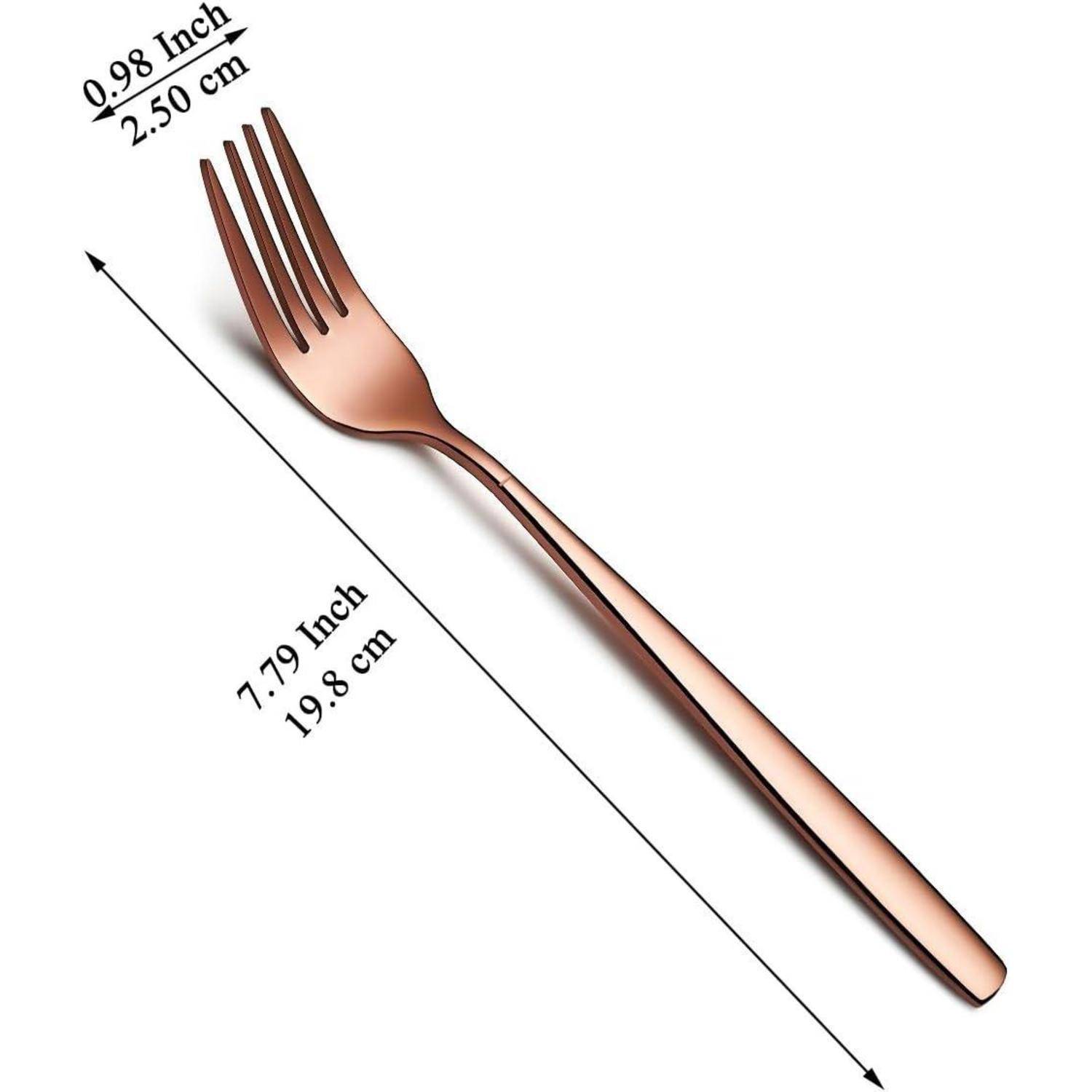 Tafelgabeln Roségold Edelstahl Titanverkupferung 12er Set 5. Roségold