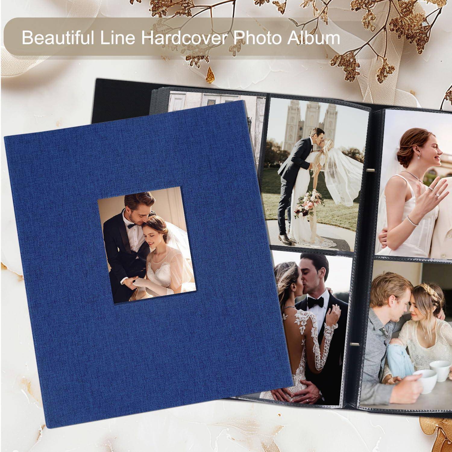 Fotoalbum 10x15 400 Leinen Slipin Vertikal Blau 400 Pockets Blau