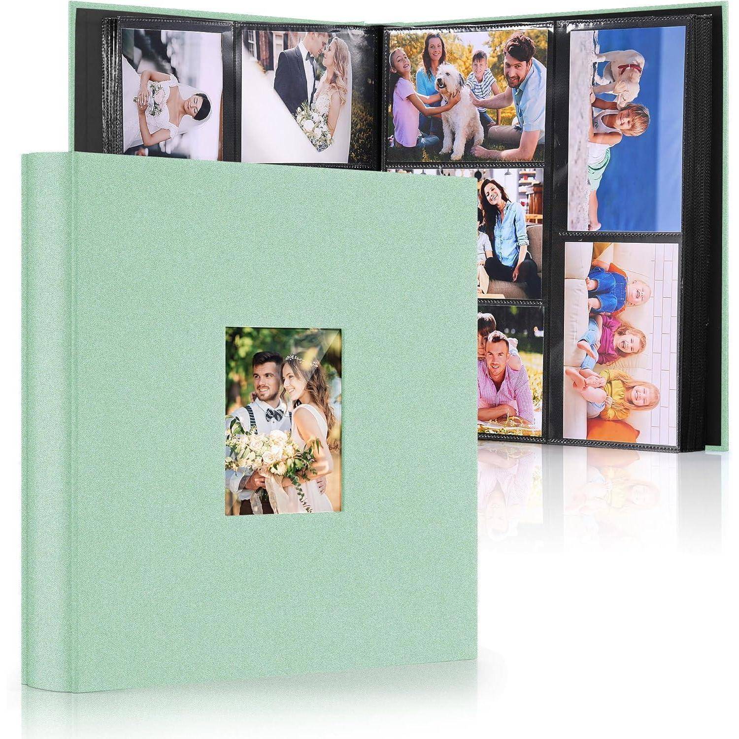 Fotoalbum Einsteckalbum 600 Fotos 10x15cm Leinenbindung 600 Fotos Grün
