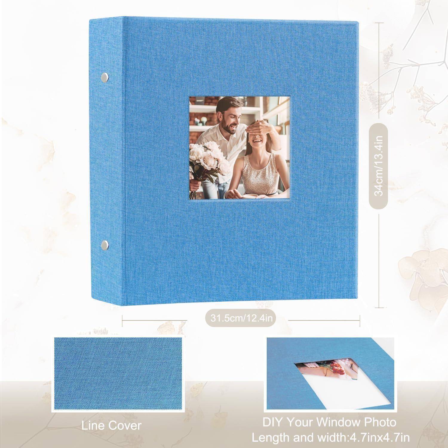 Fotoalbum 10x15 1000 Leinen Hochzeit Familie 1000 Pockets Blaugrün