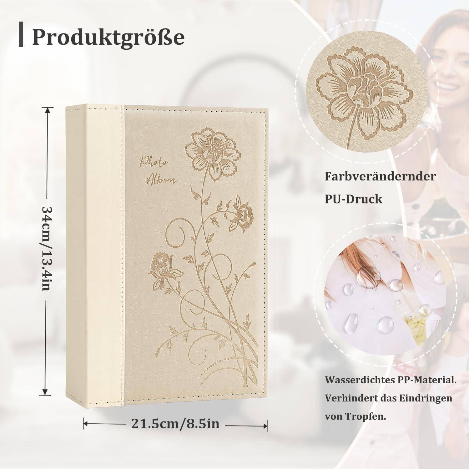 Fotoalbum 10x15 300 Fotos Slip in Leder Hochzeitsalbum 300 Fotos Beige