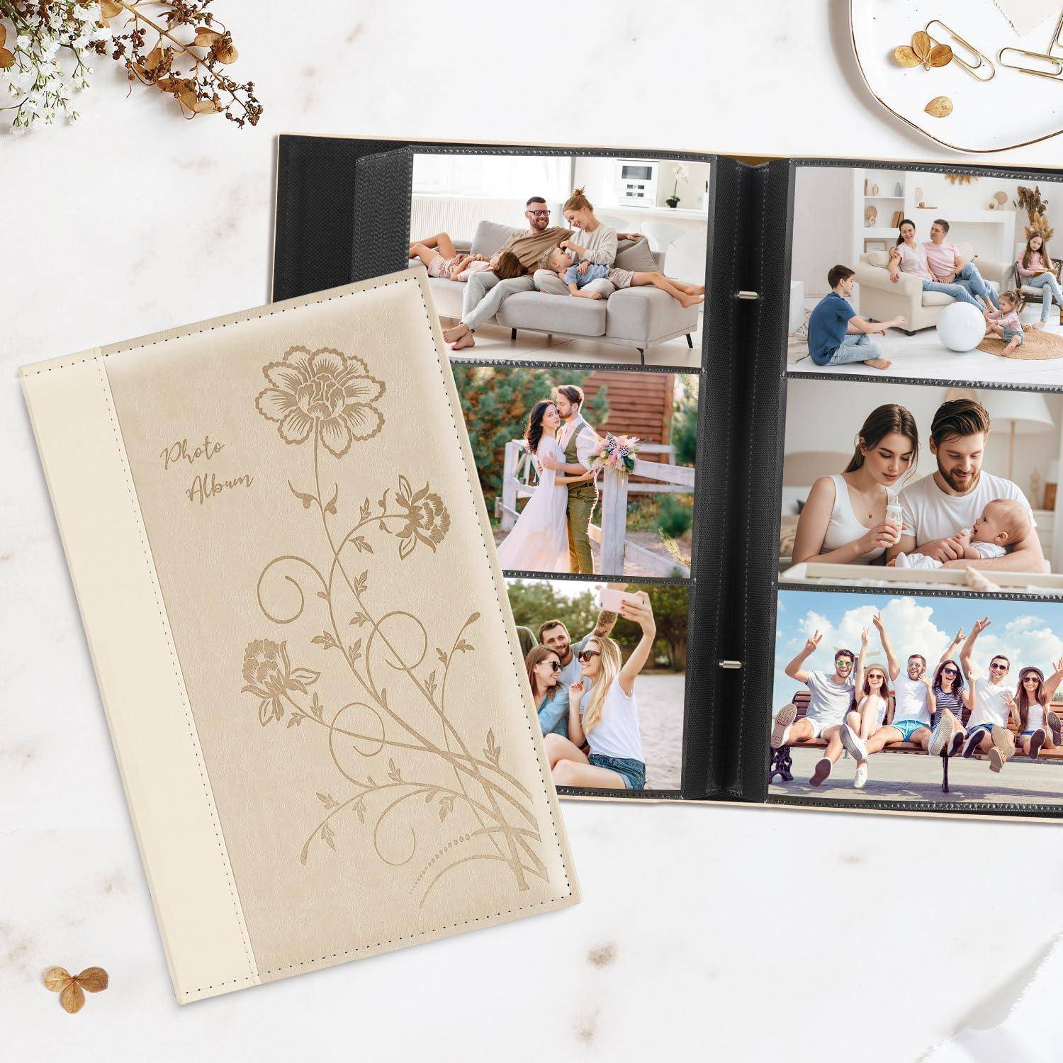 Fotoalbum 10x15 300 Fotos Slip in Leder Hochzeitsalbum 300 Fotos Beige