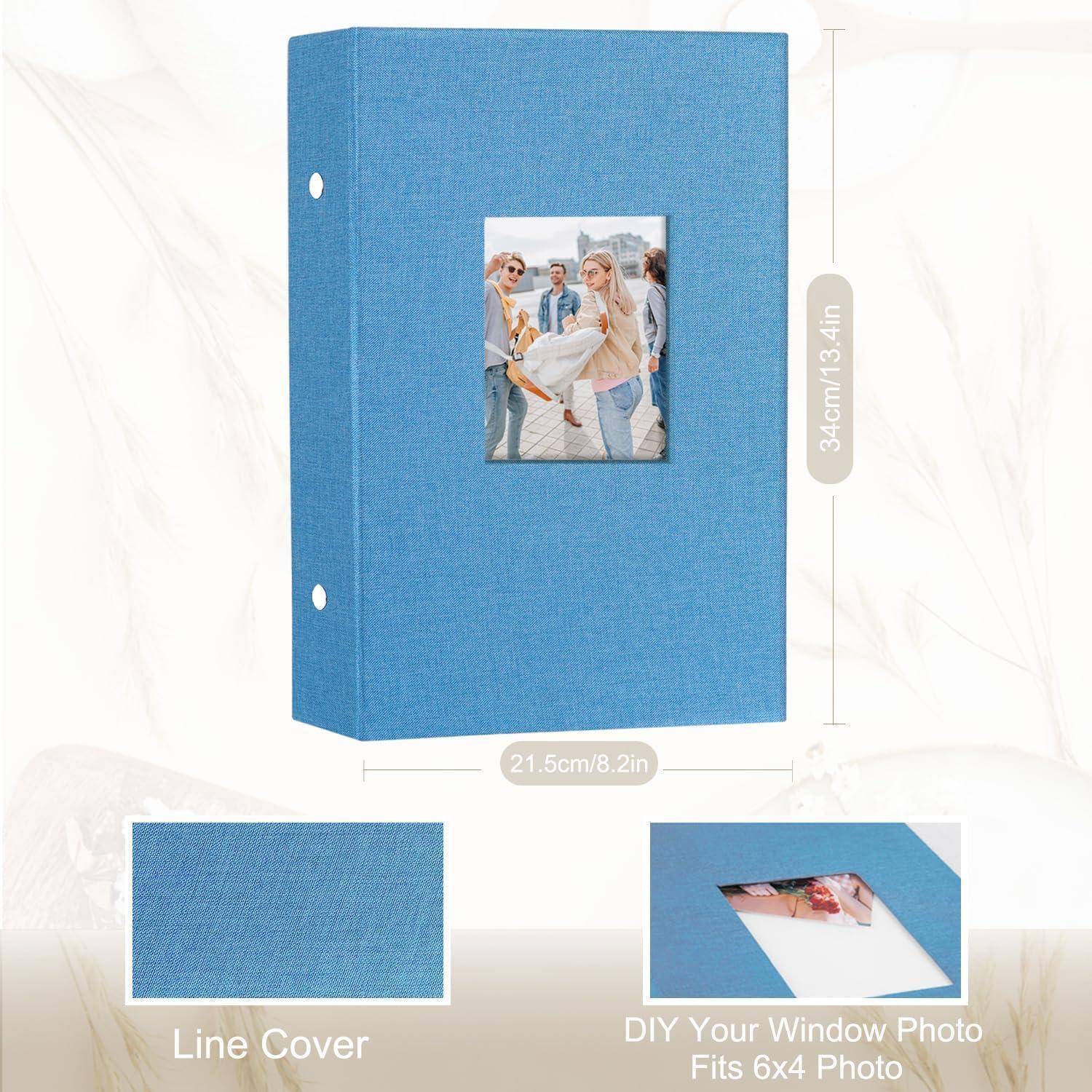 Fotoalbum 10x15 300 Leinen Horizontal Hochzeit 300 Pockets Blaugrün