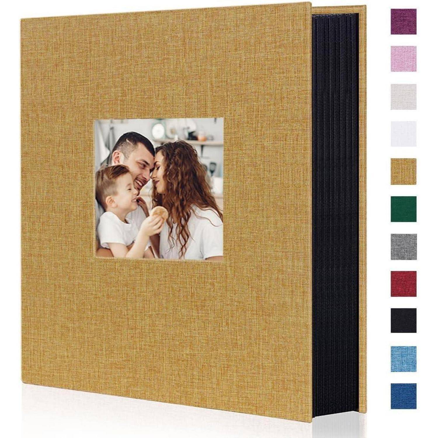 Fotoalbum Einsteckalbum 10x15cm 400 Taschen Leinen 400 Pockets Khaki