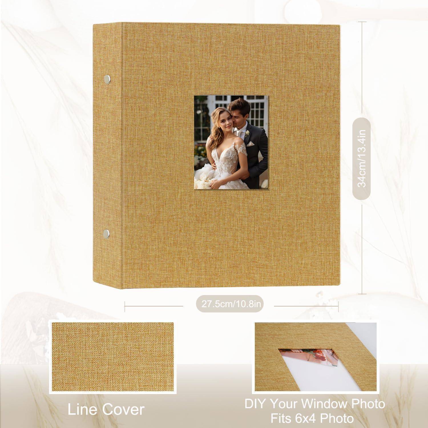 Fotoalbum Einsteckalbum 10x15cm 400 Taschen Leinen 400 Pockets Khaki