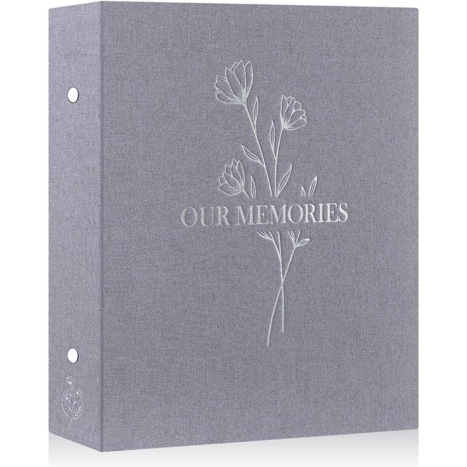 Fotoalbum Einsteckalbum 10x15 Hochformat Leinen Bilder 400 Fotos Grau