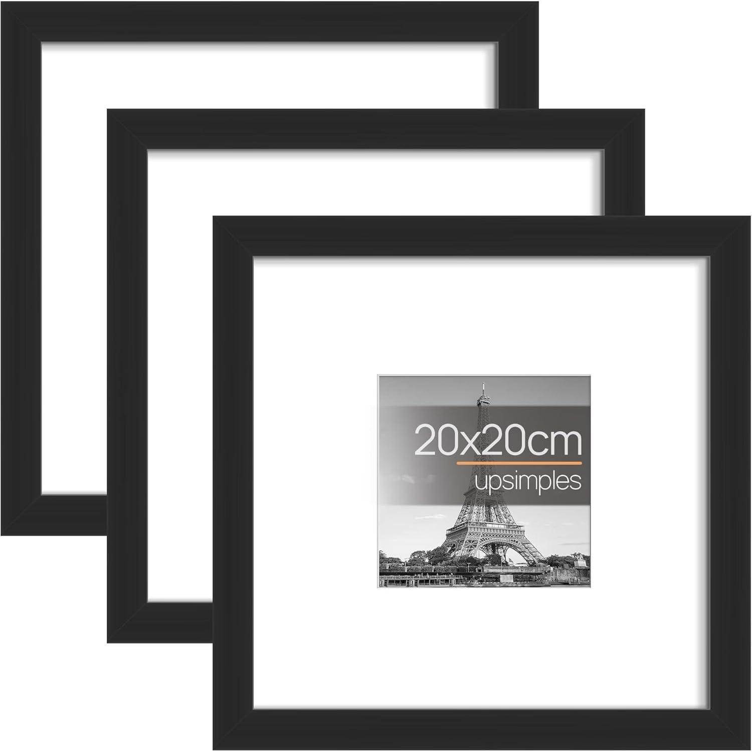 Bilderrahmen 3er Pack 20x20 Schwarz Fotos Poster 20x20cm Schwarz