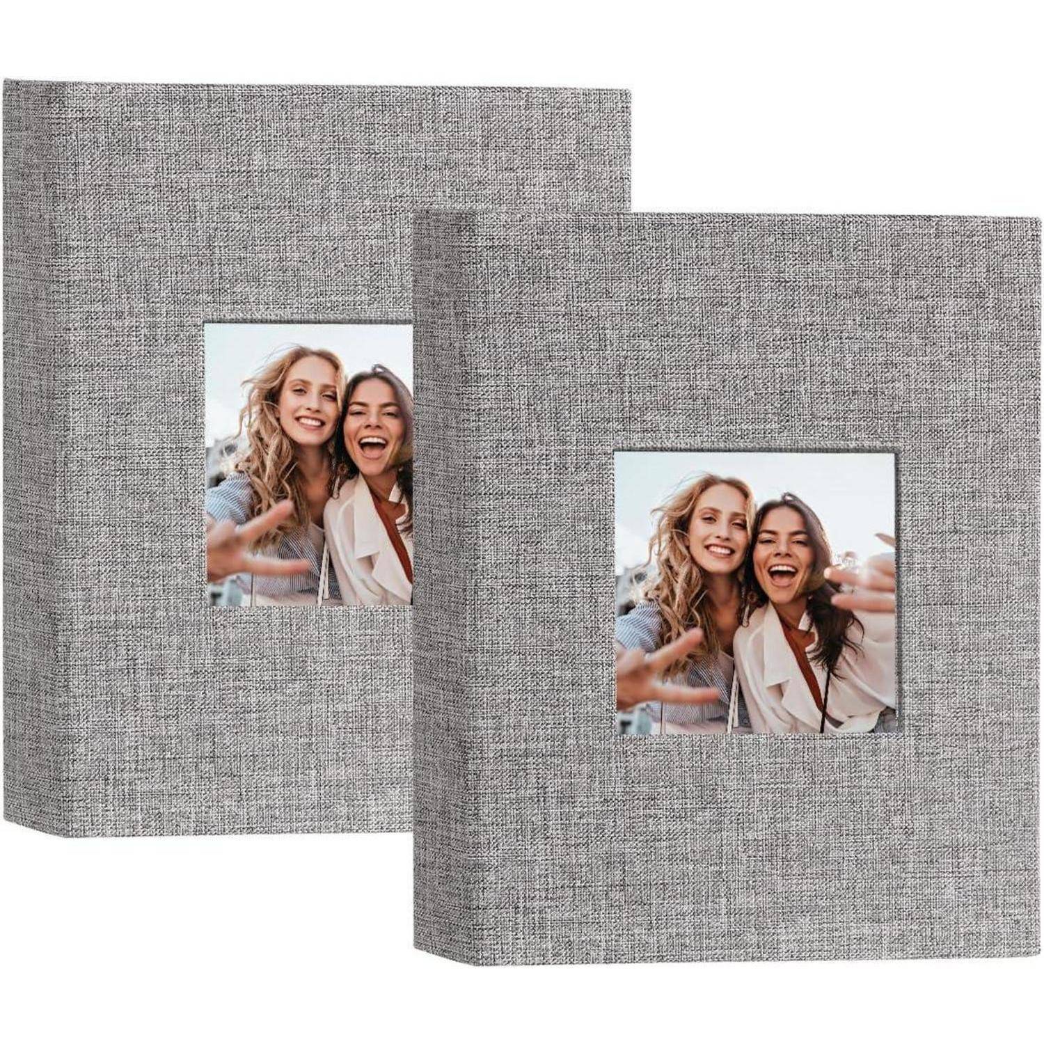Fotoalbum 10x15 100 Fotos Top Loading Leinen 52 Pockets 2 Packs Grau