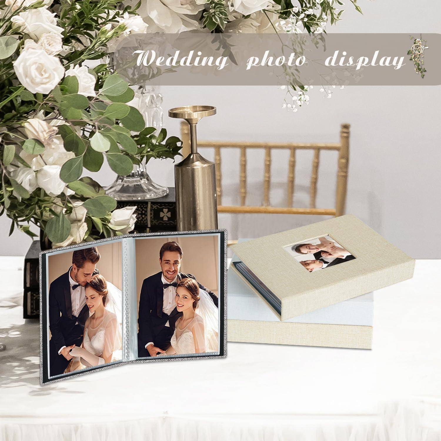 Fotoalbum 10x15 100 Fotos Top Loading Leinen 52 Pockets 2 Packs Grau
