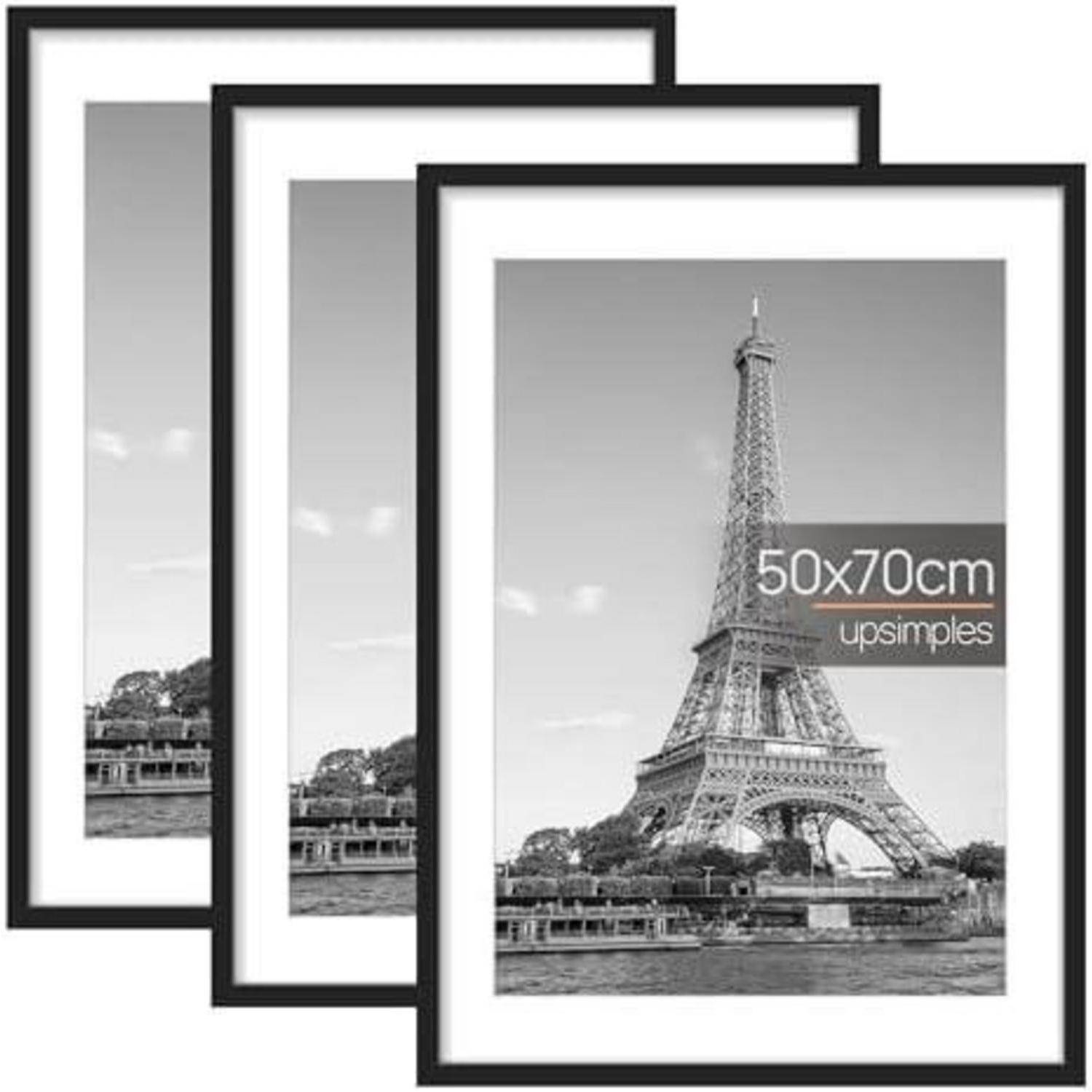 Bilderrahmen 3er Pack Poster Fotos Bilder 50x50cm Schwarz