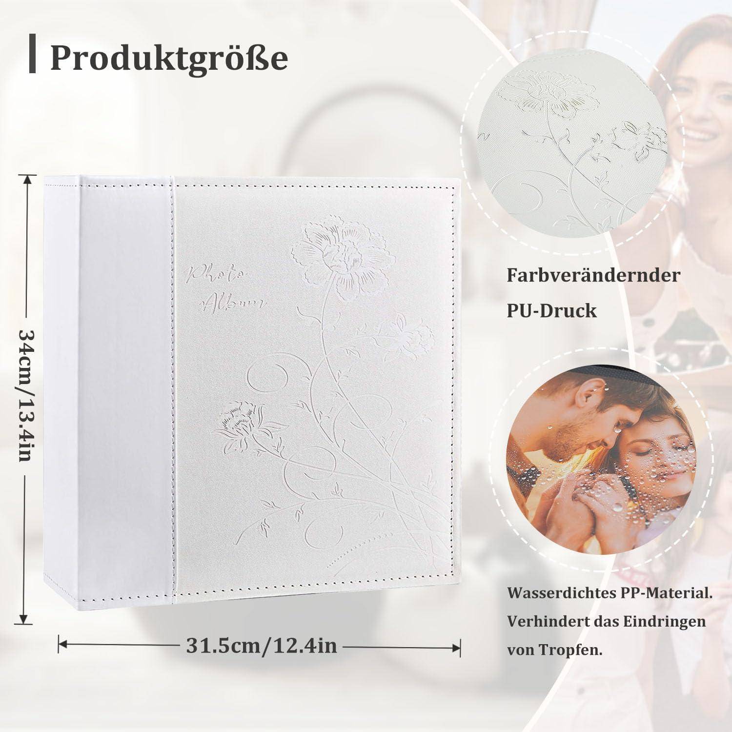 Ein weißer Geschenktasche mit floraler Prägung und Abmessungen: 34cm/13,4in Höhe, 31,5cm/12,4in Breite. Ausgestattet mit farbwechselndem PU-Druck und wasserdichtem PP-Material.
