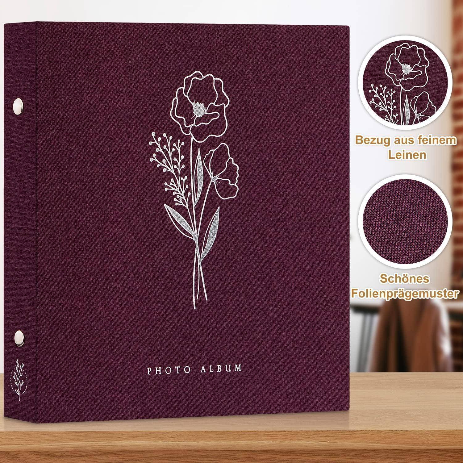 Fotoalbum selbstklebend Scrapbook 33,5x32,8x6,2 cm, 80 Seiten Lila