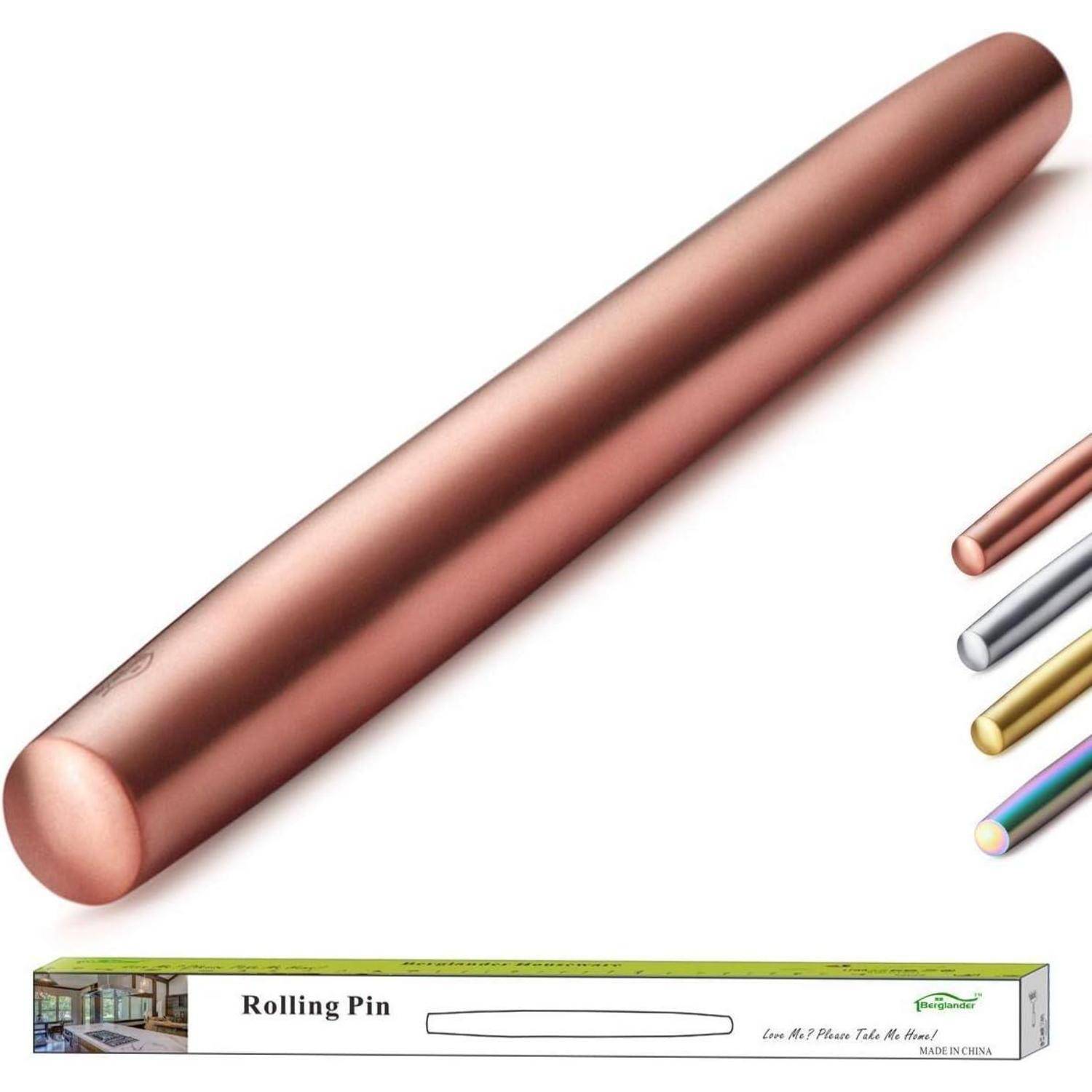 Nudelholz 42cm Edelstahl Pizzateig Kuchen Geschenkideen 3 Roségold