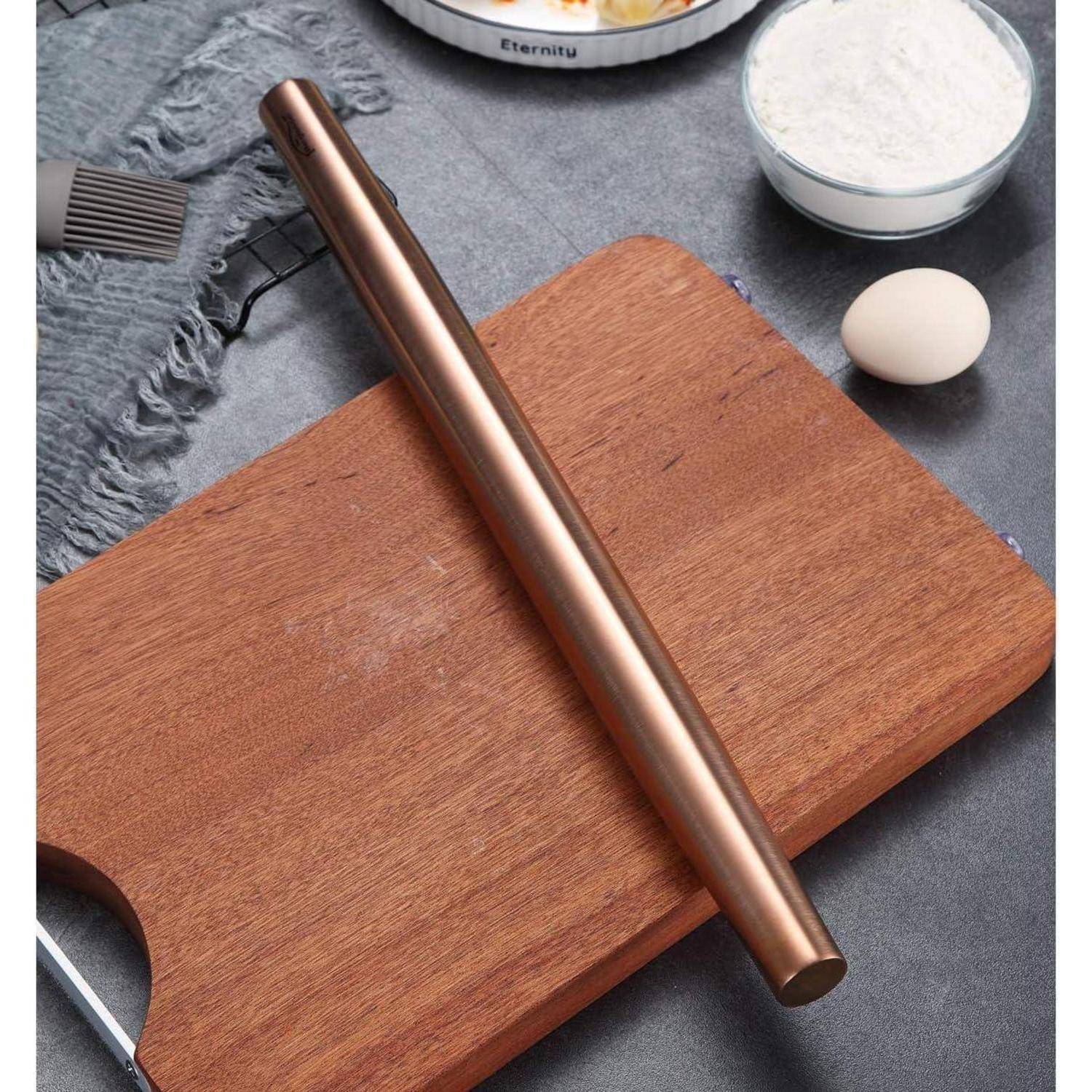 Nudelholz 42cm Edelstahl Pizzateig Kuchen Geschenkideen 3 Roségold