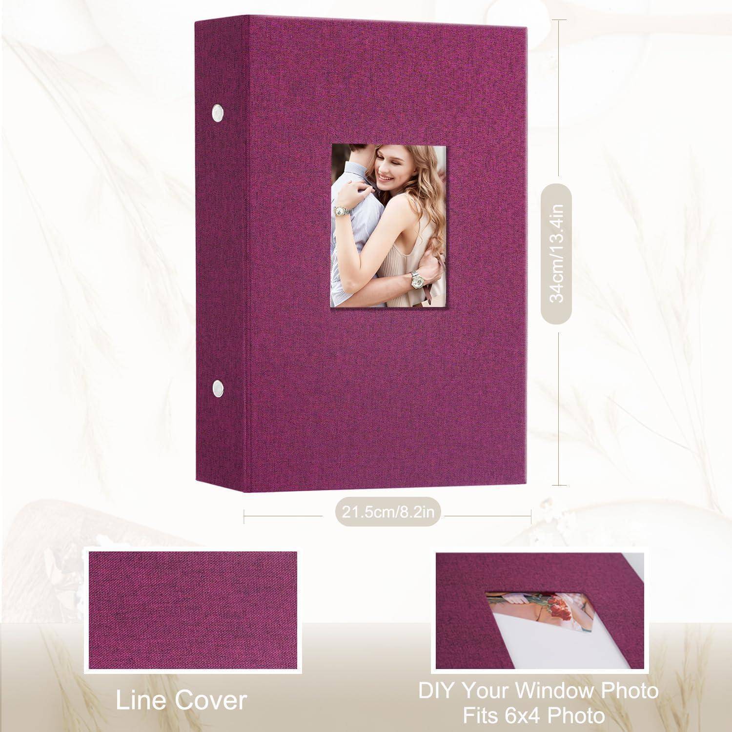 Fotoalbum 10x15 Leinen Slip in horizontal 300 Pockets Violett